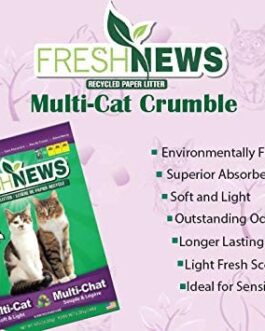 Fresh News Recycled Paper, Original Crumble Multi-Cat Litter 14 Pounds