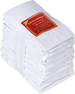 Utopia Kitchen Flour Sack Dish Towels, 12 Pack Cotton Kitchen Towels – 28 x 28 Inches