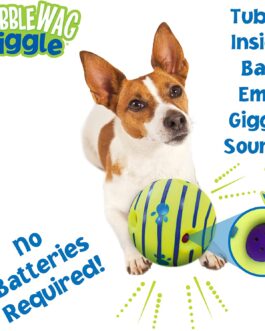 Wobble Wag Giggle Ball, Interactive Dog Toy, Fun Giggle Sounds When Rolled or Shaken