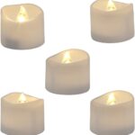 Homemory Realistic and Bright Flickering Bulb Battery Operated Flameless LED Tea Light for Seasonal & Festival Celebration, Pack of 12, Electric Fake Candle in Warm White and Wave Open