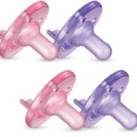 Philips Avent Soothie Pacifier, Pink/Purple, 0-3 Months, 4 Pack