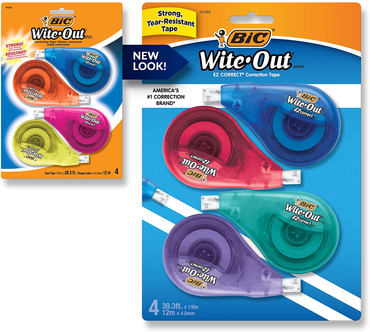 BIC Wite-Out Brand EZ Correct Correction Tape, White, Fast, Clean & Easy To  Use, Tear-Resistant Tape, 4-Count – Barter Bots