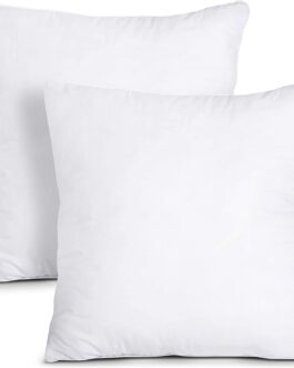 Utopia Bedding Throw Pillows Insert (Pack of 2, White) – 18 x 18 Inches Bed and Couch Pillows – Indoor Decorative Pillows